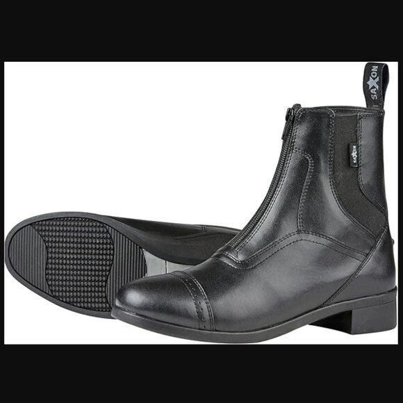 Saxon Syntovia Children’s Zip Paddock Boots – Black – Multiple Sizes - Picture 2 of 3